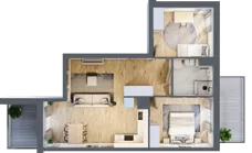 3 pokoje, mieszkanie 60,71 m², piętro 1, oferta nr MA001, ale!KEN, Warszawa, Ursynów, Ursynów Centrum, ul. Indiry Gandhi 7