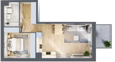 2 pokoje, mieszkanie 48,19 m², piętro 2, oferta nr MA010, ale!KEN, Warszawa, Ursynów, Ursynów Centrum, ul. Indiry Gandhi 7