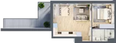 2 pokoje, mieszkanie 38,89 m², piętro 1, oferta nr MA003, ale!KEN, Warszawa, Ursynów, Ursynów Centrum, ul. Indiry Gandhi 7