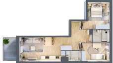 3 pokoje, mieszkanie 59,48 m², piętro 2, oferta nr MA066, ale!KEN, Warszawa, Ursynów, Ursynów Centrum, ul. Indiry Gandhi 7