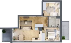 3 pokoje, mieszkanie 60,74 m², piętro 4, oferta nr MA019, ale!KEN, Warszawa, Ursynów, Ursynów Centrum, ul. Indiry Gandhi 7