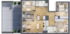 4 pokoje, mieszkanie 93,79 m², piętro 1, oferta nr MA034, ale!KEN, Warszawa, Ursynów, Ursynów Centrum, ul. Indiry Gandhi 7