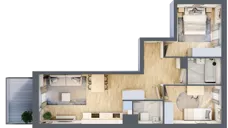 3 pokoje, mieszkanie 59,47 m², piętro 2, oferta nr MA039, ale!KEN, Warszawa, Ursynów, Ursynów Centrum, ul. Indiry Gandhi 7