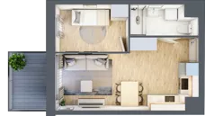 2 pokoje, mieszkanie 33,50 m², piętro 2, oferta nr MA067, ale!KEN, Warszawa, Ursynów, Ursynów Centrum, ul. Indiry Gandhi 7