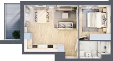 2 pokoje, mieszkanie 38,89 m², piętro 3, oferta nr MA015, ale!KEN, Warszawa, Ursynów, Ursynów Centrum, ul. Indiry Gandhi 7