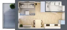 1 pokój, mieszkanie 27,09 m², piętro 2, oferta nr MA041, ale!KEN, Warszawa, Ursynów, Ursynów Centrum, ul. Indiry Gandhi 7
