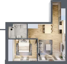 2 pokoje, lokal inwestycyjny 42,36 m², piętro 3, oferta nr M236, Museo, Gdańsk, Śródmieście, ul. Żabi Kruk 14