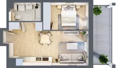 2 pokoje, mieszkanie 36,57 m², piętro 5, oferta nr A5/14, Orzechowa 2, Warszawa, Włochy, Okęcie, ul. Orzechowa 1