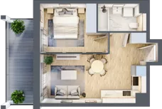 2 pokoje, mieszkanie 36,45 m², piętro 1, oferta nr A1/02, Orzechowa 2, Warszawa, Włochy, Okęcie, ul. Orzechowa 1