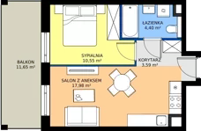 2 pokoje, mieszkanie 36,52 m², piętro 3, oferta nr A3/06, Orzechowa 2, Warszawa, Włochy, Okęcie, ul. Orzechowa 1