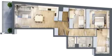 4 pokoje, mieszkanie 75,46 m², piętro 1, oferta nr A1/01, Orzechowa 2, Warszawa, Włochy, Okęcie, ul. Orzechowa 1