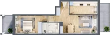 2 pokoje, mieszkanie 48,98 m², piętro 2, oferta nr A2/04, Orzechowa 2, Warszawa, Włochy, Okęcie, ul. Orzechowa 1