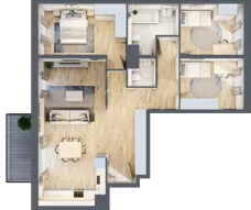 4 pokoje, mieszkanie 91,70 m², piętro 5, oferta nr B5/03, Orzechowa 2, Warszawa, Włochy, Okęcie, ul. Orzechowa 1