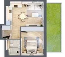 2 pokoje, mieszkanie 39,28 m², parter, oferta nr B0/07, Orzechowa 2, Warszawa, Włochy, Okęcie, ul. Orzechowa 1
