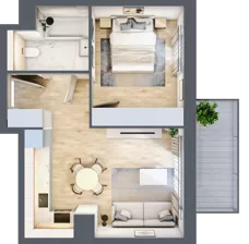 2 pokoje, mieszkanie 40,12 m², piętro 1, oferta nr B1/06, Orzechowa 2, Warszawa, Włochy, Okęcie, ul. Orzechowa 1