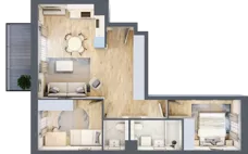 3 pokoje, mieszkanie 59,46 m², piętro 1, oferta nr B1/05, Orzechowa 2, Warszawa, Włochy, Okęcie, ul. Orzechowa 1