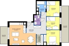 4 pokoje, mieszkanie 81,17 m², piętro 5, oferta nr B5/04, Orzechowa 2, Warszawa, Włochy, Okęcie, ul. Orzechowa 1