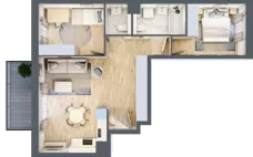 3 pokoje, mieszkanie 59,46 m², piętro 1, oferta nr B1/04, Orzechowa 2, Warszawa, Włochy, Okęcie, ul. Orzechowa 1