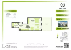 2 pokoje, mieszkanie 40,92 m², piętro 1, oferta nr 01.M.19, Dom Architekta , Łódź, Śródmieście, Śródmieście, ul. Wierzbowa 28