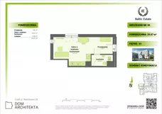 1 pokój, mieszkanie 29,07 m², piętro 1, oferta nr 01.M.30, Dom Architekta , Łódź, Śródmieście, Śródmieście, ul. Wierzbowa 28