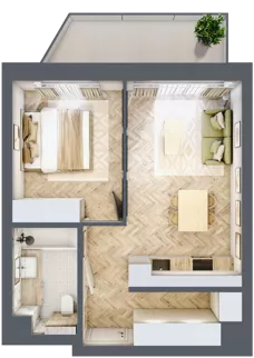 2 pokoje, mieszkanie 40,26 m², piętro 3, oferta nr 22, Nowy Sosnowiec, Sosnowiec, Zagórze, ul. Braci Mieroszewskich