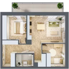 3 pokoje, mieszkanie 59,84 m², piętro 1, oferta nr 6, Nowy Sosnowiec, Sosnowiec, Zagórze, ul. Braci Mieroszewskich