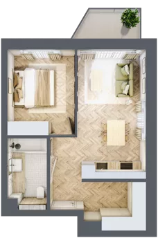 2 pokoje, mieszkanie 42,81 m², piętro 1, oferta nr 9, Nowy Sosnowiec, Sosnowiec, Zagórze, ul. Braci Mieroszewskich