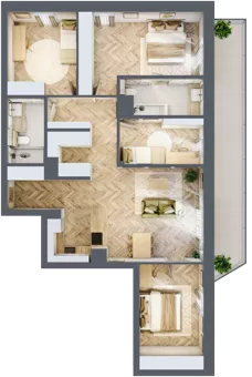 5 pokoi, mieszkanie 103,14 m², piętro 4, oferta nr 29, Nowy Sosnowiec, Sosnowiec, Zagórze, ul. Braci Mieroszewskich
