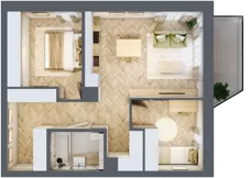 3 pokoje, mieszkanie 59,84 m², piętro 2, oferta nr 13, Nowy Sosnowiec, Sosnowiec, Zagórze, ul. Braci Mieroszewskich