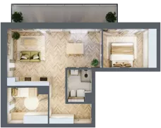 3 pokoje, mieszkanie 55,15 m², piętro 4, oferta nr 55, Nowy Sosnowiec, Sosnowiec, Zagórze, ul. Braci Mieroszewskich