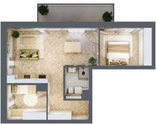 3 pokoje, mieszkanie 55,15 m², piętro 1, oferta nr 36, Nowy Sosnowiec, Sosnowiec, Zagórze, ul. Braci Mieroszewskich