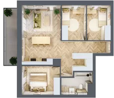 4 pokoje, mieszkanie 68,11 m², piętro 1, oferta nr 35, Nowy Sosnowiec, Sosnowiec, Zagórze, ul. Braci Mieroszewskich