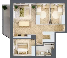 4 pokoje, mieszkanie 68,11 m², piętro 3, oferta nr 49, Nowy Sosnowiec, Sosnowiec, Zagórze, ul. Braci Mieroszewskich