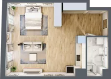 1 pokój, mieszkanie 42,24 m², piętro 2, oferta nr A-49, Cieszyńska 9, Kraków, Stare Miasto, Łobzów, ul. Cieszyńska 9