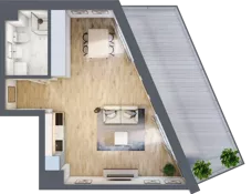 1 pokój, mieszkanie 38,71 m², parter, oferta nr B-3, Cieszyńska 9, Kraków, Stare Miasto, Łobzów, ul. Cieszyńska 9