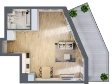 1 pokój, apartament 47,36 m², parter, oferta nr B-4, Cieszyńska 9, Kraków, Stare Miasto, Łobzów, ul. Cieszyńska 9