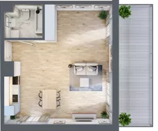 1 pokój, apartament 47,60 m², parter, oferta nr B-7, Cieszyńska 9, Kraków, Stare Miasto, Łobzów, ul. Cieszyńska 9