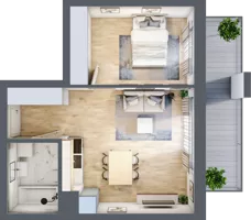 2 pokoje, mieszkanie 41,09 m², piętro 1, oferta nr B-15, Cieszyńska 9, Kraków, Stare Miasto, Łobzów, ul. Cieszyńska 9