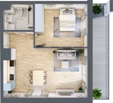 2 pokoje, apartament 47,04 m², piętro 2, oferta nr B-27, Cieszyńska 9, Kraków, Stare Miasto, Łobzów, ul. Cieszyńska 9