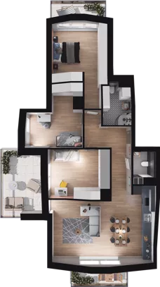4 pokoje, mieszkanie 75,40 m², piętro 3, oferta nr A14, Apartamenty Tabelowa, Łódź, Górna, ul. Tabelowa 27
