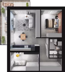 3 pokoje, mieszkanie 62,90 m², piętro 1, oferta nr A4, Apartamenty Tabelowa, Łódź, Górna, ul. Tabelowa 27