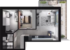3 pokoje, mieszkanie 57,20 m², piętro 1, oferta nr A8, Apartamenty Tabelowa, Łódź, Górna, ul. Tabelowa 27