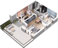 3 pokoje, mieszkanie 63,60 m², parter, oferta nr A2, Apartamenty Tabelowa, Łódź, Górna, ul. Tabelowa 27