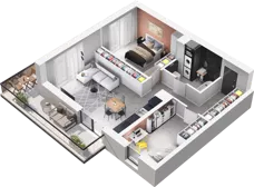 3 pokoje, mieszkanie 62,90 m², piętro 1, oferta nr A4, Apartamenty Tabelowa, Łódź, Górna, ul. Tabelowa 27