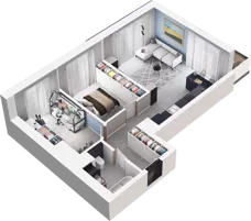 3 pokoje, mieszkanie 57,20 m², piętro 1, oferta nr A8, Apartamenty Tabelowa, Łódź, Górna, ul. Tabelowa 27