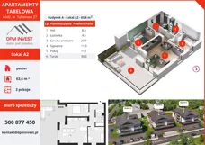 3 pokoje, mieszkanie 63,60 m², parter, oferta nr A2, Apartamenty Tabelowa, Łódź, Górna, ul. Tabelowa 27