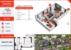 3 pokoje, mieszkanie 57,20 m², piętro 1, oferta nr A8, Apartamenty Tabelowa, Łódź, Górna, ul. Tabelowa 27