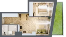 2 pokoje, mieszkanie 37,76 m², parter, oferta nr A2, Drago, Kraków, Bronowice, Górka Narodowa, ul. Stefana Banacha