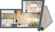 2 pokoje, mieszkanie 37,76 m², piętro 1, oferta nr A14, Drago, Kraków, Bronowice, Górka Narodowa, ul. Stefana Banacha