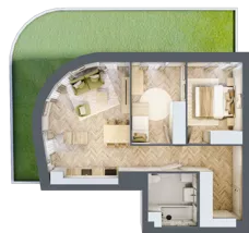 3 pokoje, mieszkanie 57,84 m², parter, oferta nr A12, Drago, Kraków, Bronowice, Górka Narodowa, ul. Stefana Banacha